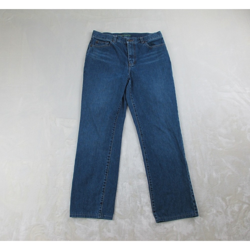 Lauren Ralph Lauren Pants Womens 8 Blue Jeans Denim Straight HEMMED Ladies*‎
